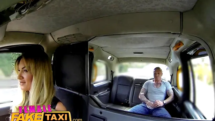 Female Fake Taxi Tattooed hunk blows his big load into sexy drivers mouth