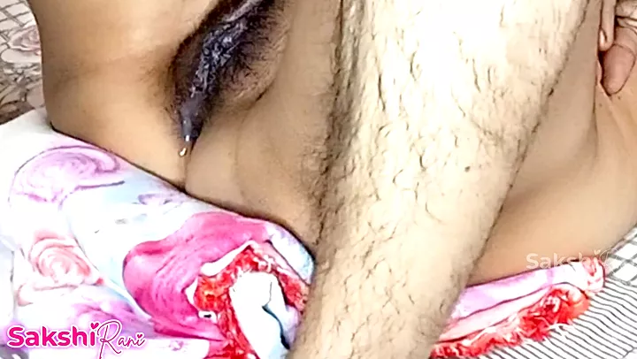 Sakshiraniii gets her hairy pussy pounded hard, and gets a creampie on her face