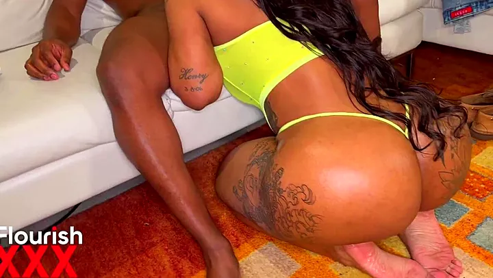 Watch Ebony goddess with massive tits bounce while showing off her big booty